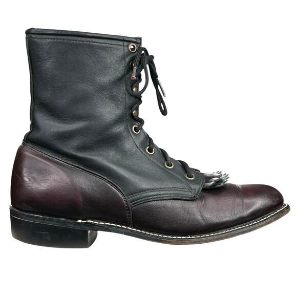 Vintage Laredo Women's Roper Brown Black Western Boots Size US 10